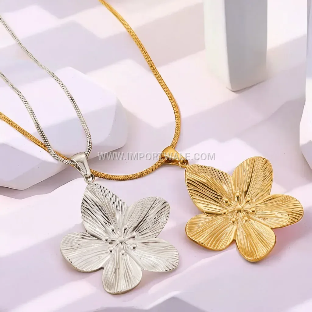 Elegantly Plated Stainless Steel Snake Chain Long Pendant Necklace