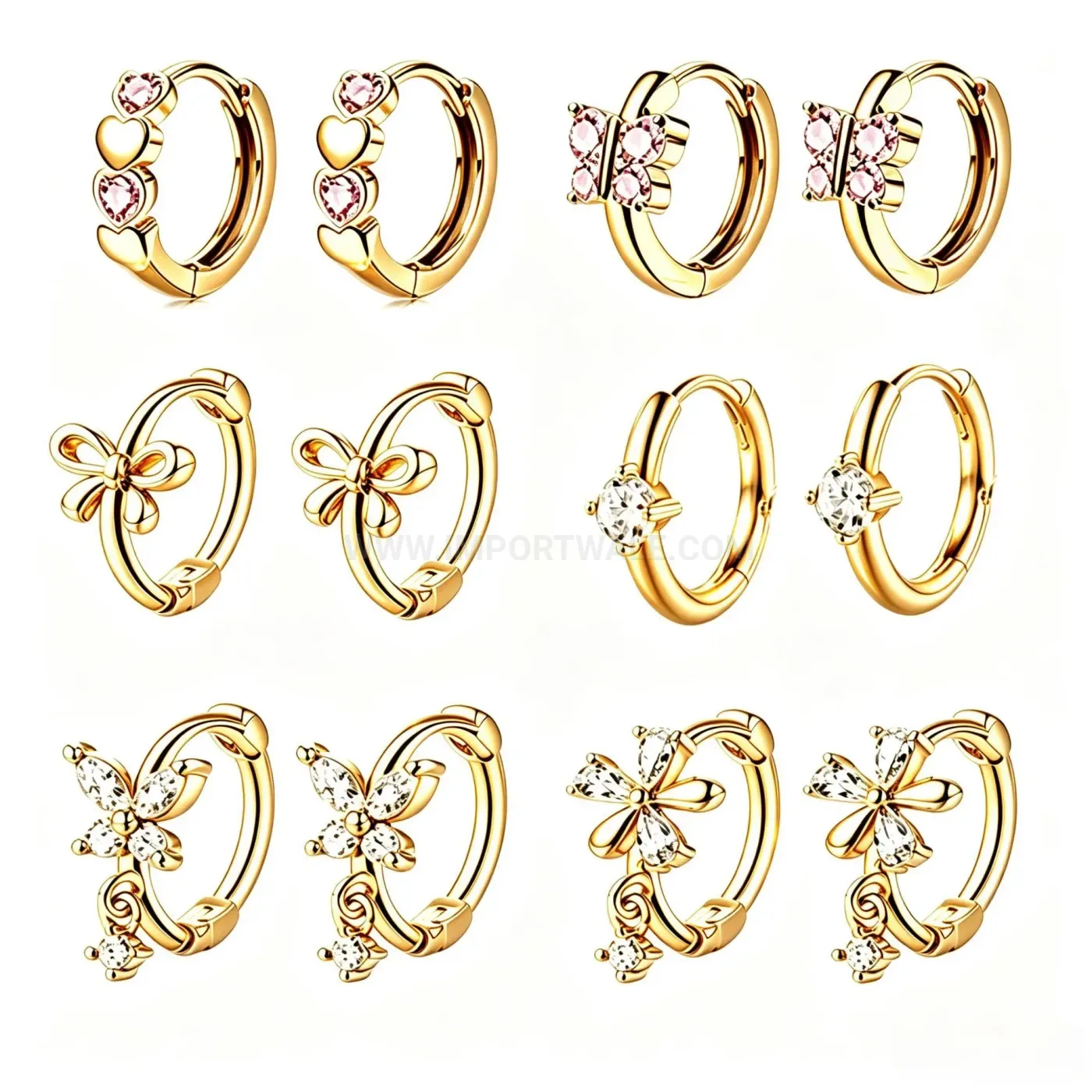 Designer Contemporary Stainless Steel Piercing Earring Set