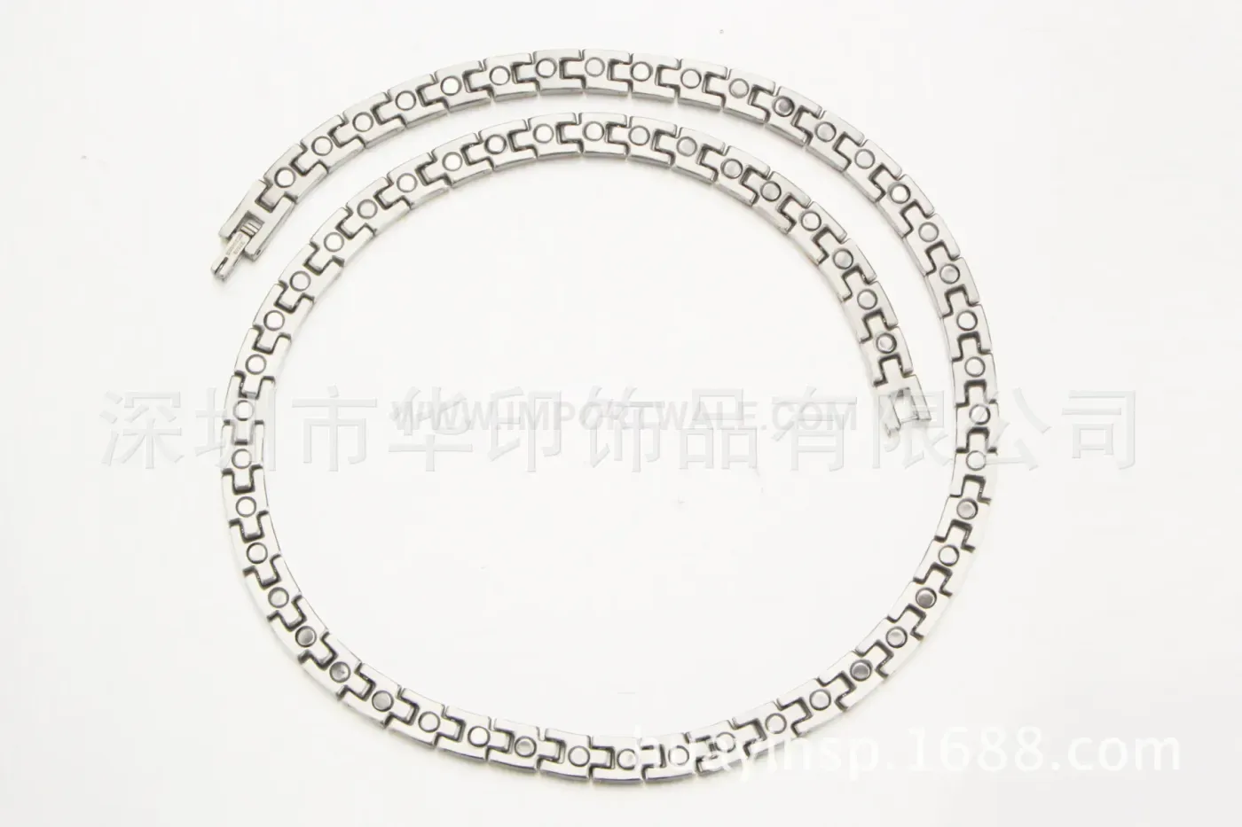 Chic Titanium Bio Magnetic Chain Necklace With Inlaid Hematite