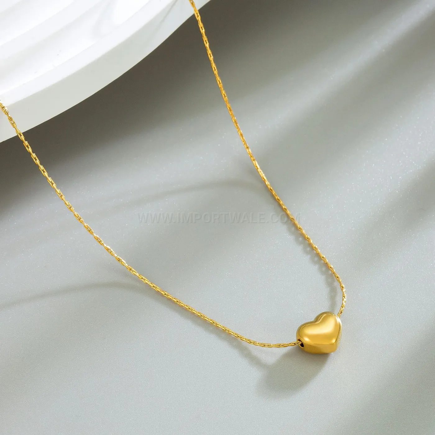 Dainty Heart Pendant Titanium Steel Short Necklace