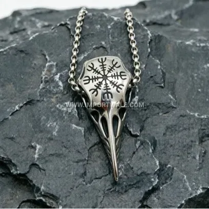 Punk Style Stainless Steel Crow Skull Pendant