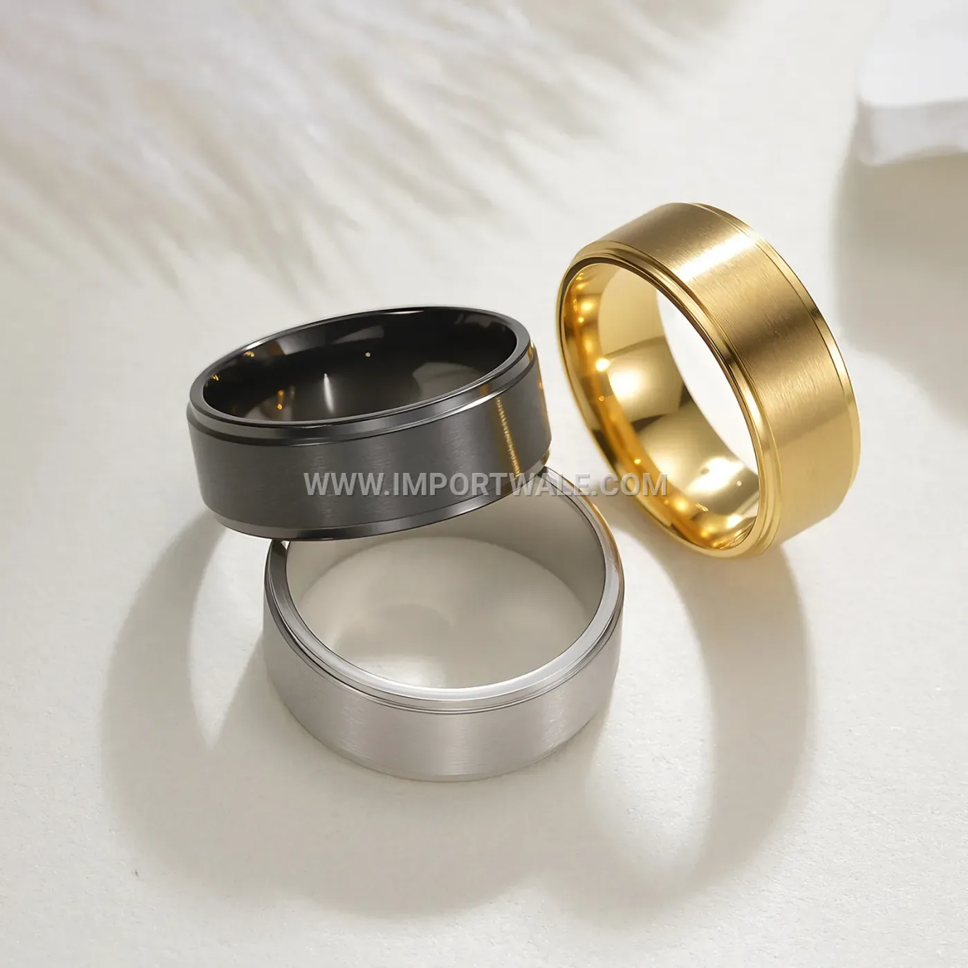 Minimalist Matte Stainless Steel Plain Band Ring