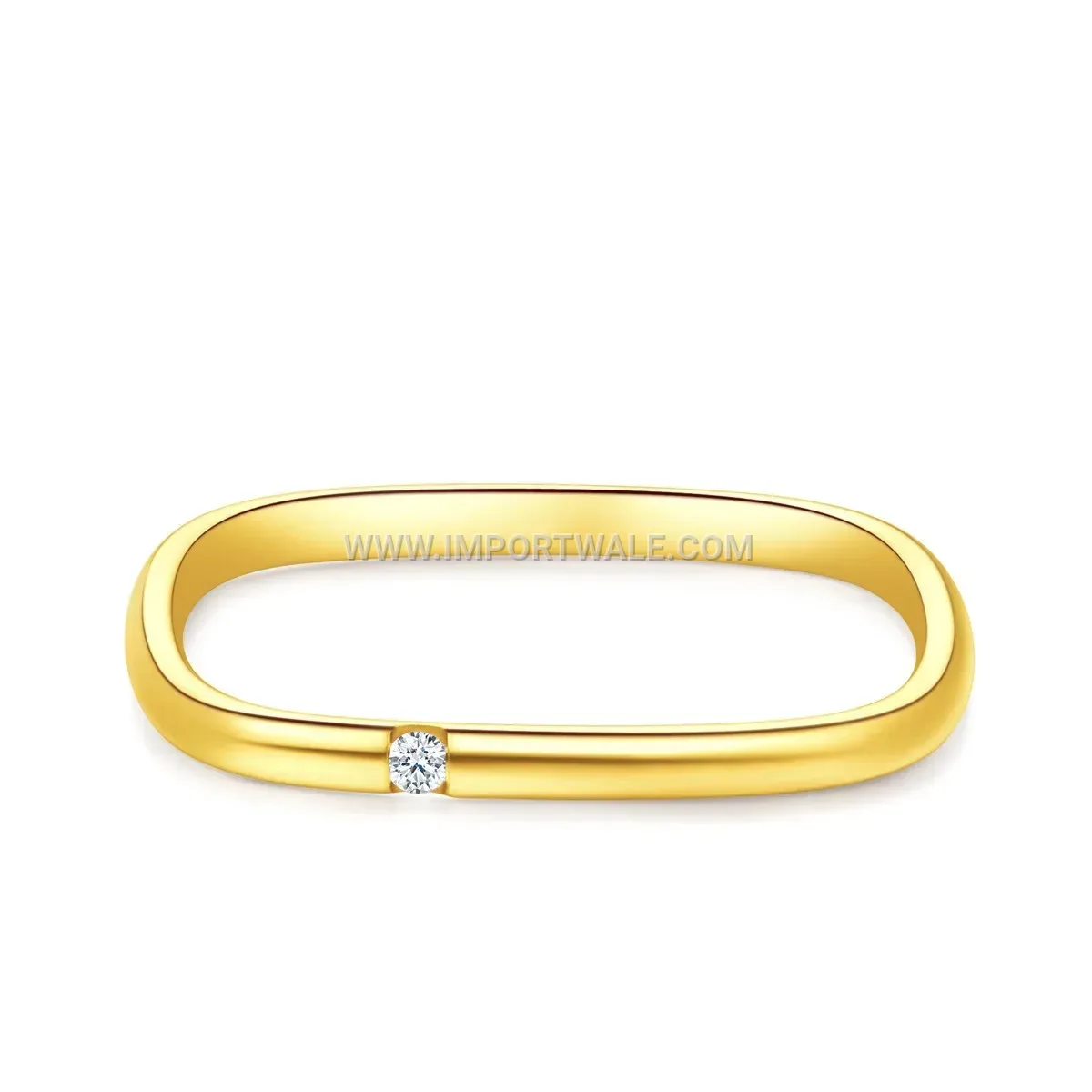 Geometric Gold Plated Square Zirconia Band Ring