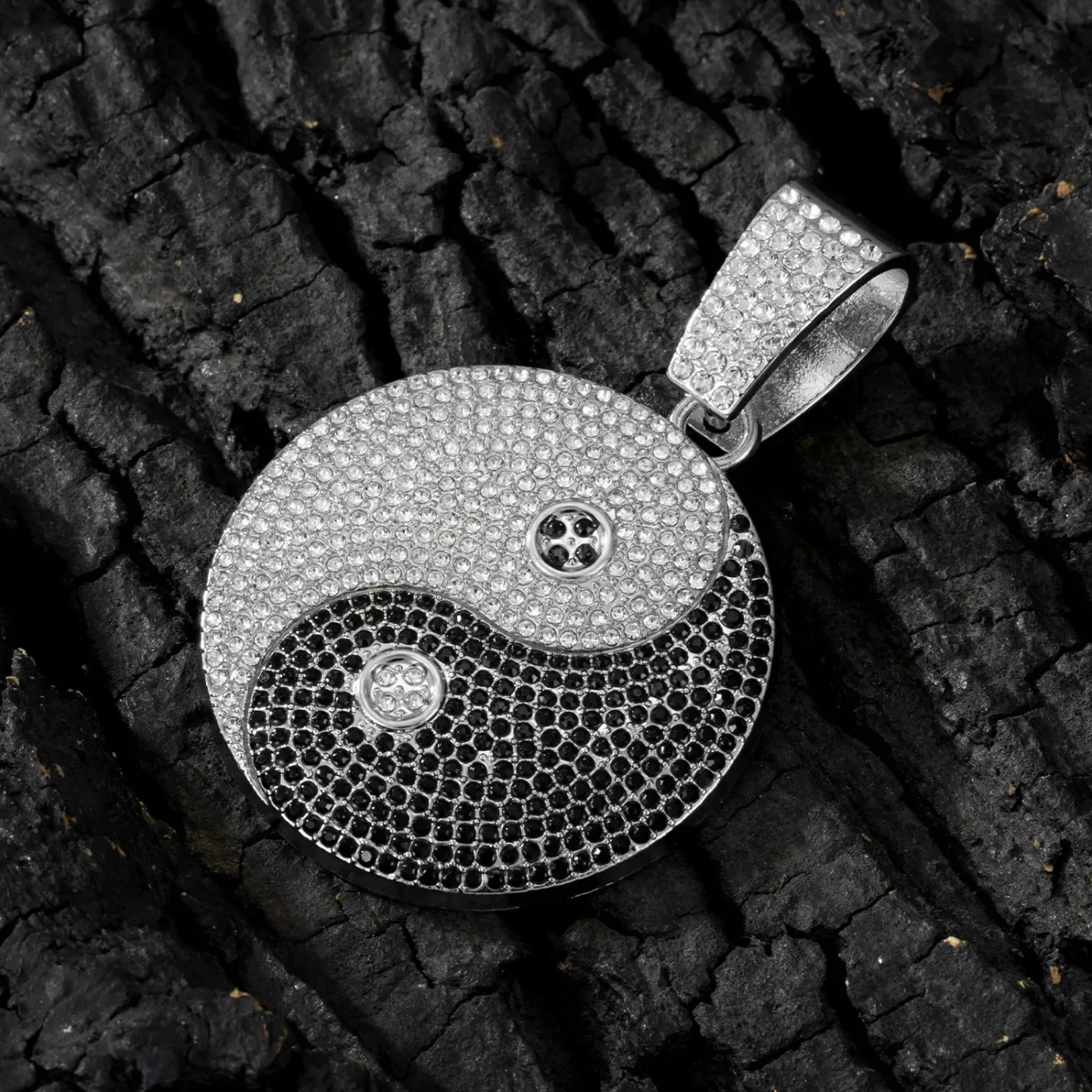 Iced Out Tai Chi Symbol Alloy Hip Hop Pendant