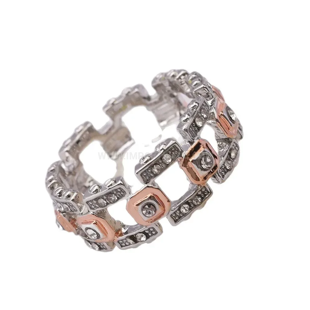 Minimalist Alloy Band Ring with Sparkling Cubic Zirconia