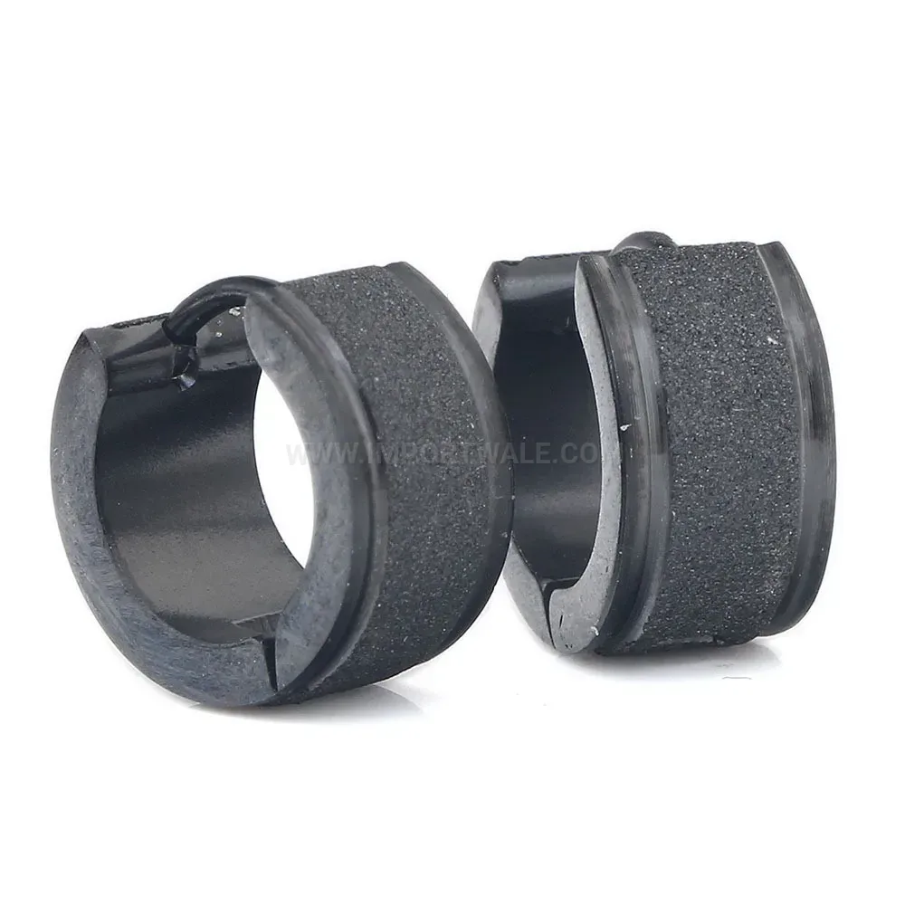 Trendy Wide Frosted U Shaped Stainless Steel Huggie Earrings