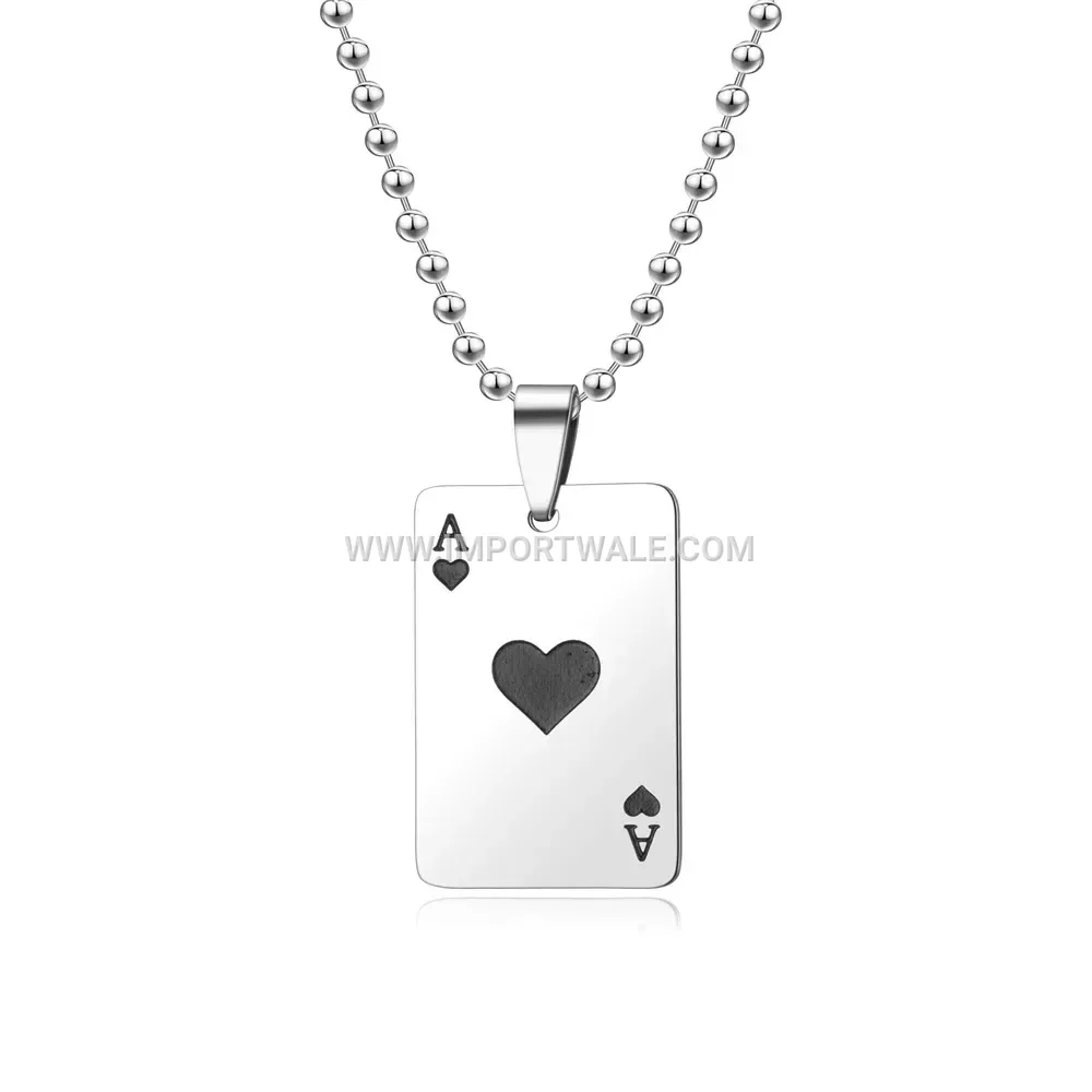 Ace of Spades Stainless Steel Playing Card Tag Pendant