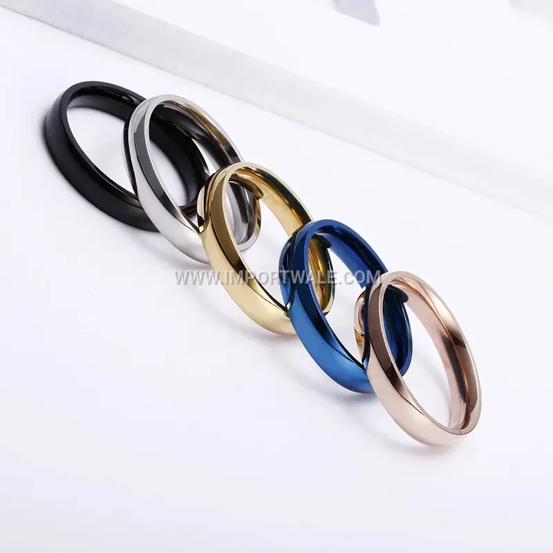 Minimalist 4mm Stainless Steel Smooth Comfort Fit Band Ring