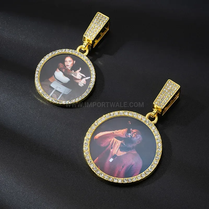 Custom Photo Frame Zinc Alloy Iced Out Pendant