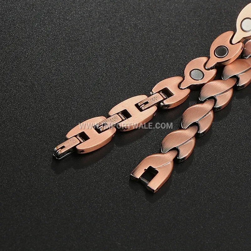 Adjustable Vintage Style Red Copper Bio Magnetic Bracelet