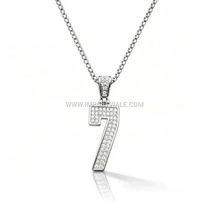 Hip Hop Iced Out Number 7 Stainless Steel Jersey Pendant