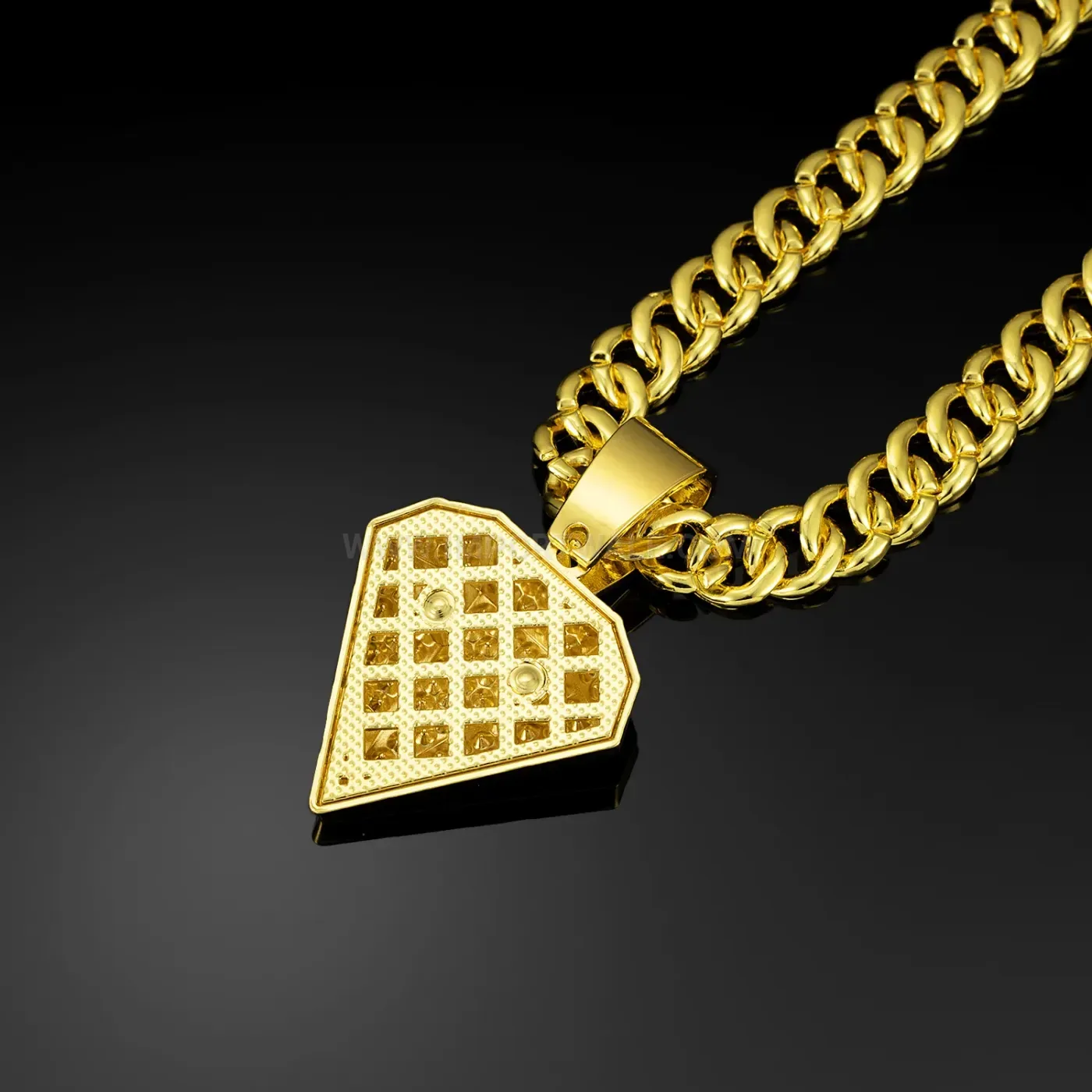 Iced Out Geometric Mesh Hip Hop Pendant