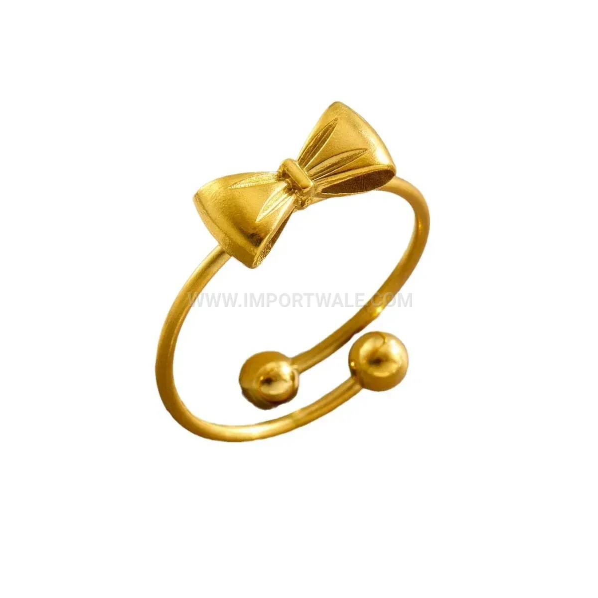 Delicate Bow Titanium Steel Adjustable Ring