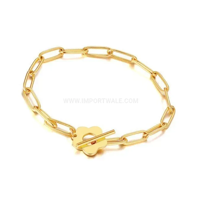 Designer 18K Gold Plated Stainless Steel Floral Jewelry Set