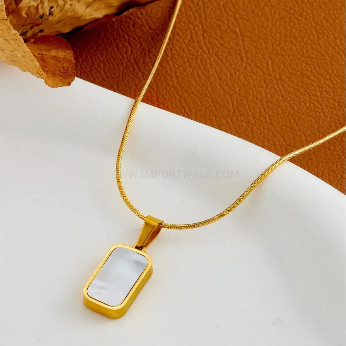 Fashion Double-Sided Black and White Rectangular Tag Titanium Necklace