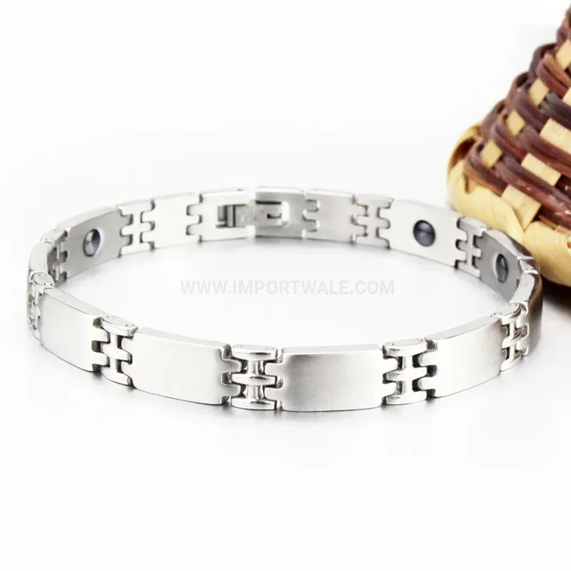 Premium Sleek Geometric Titanium Steel Bio Magnetic Bracelet