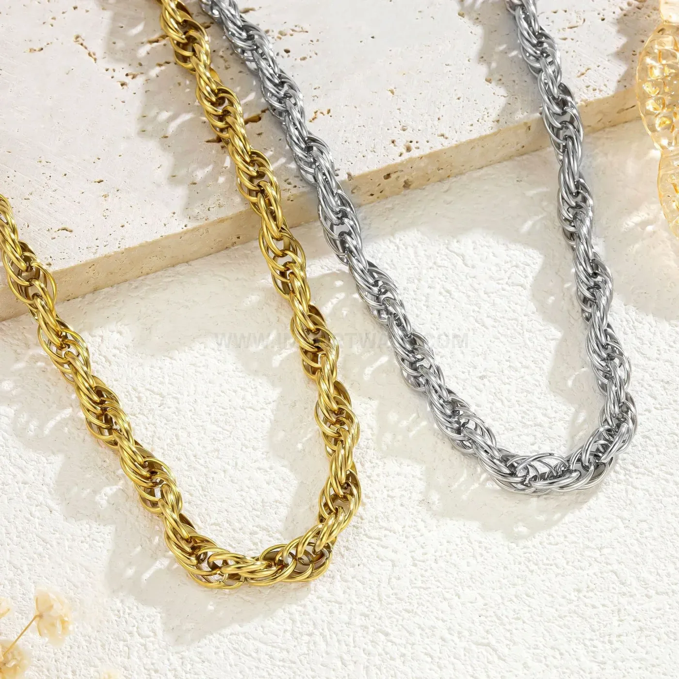 Designer Unisex Stainless Steel Twist Rope Chain Necklace
