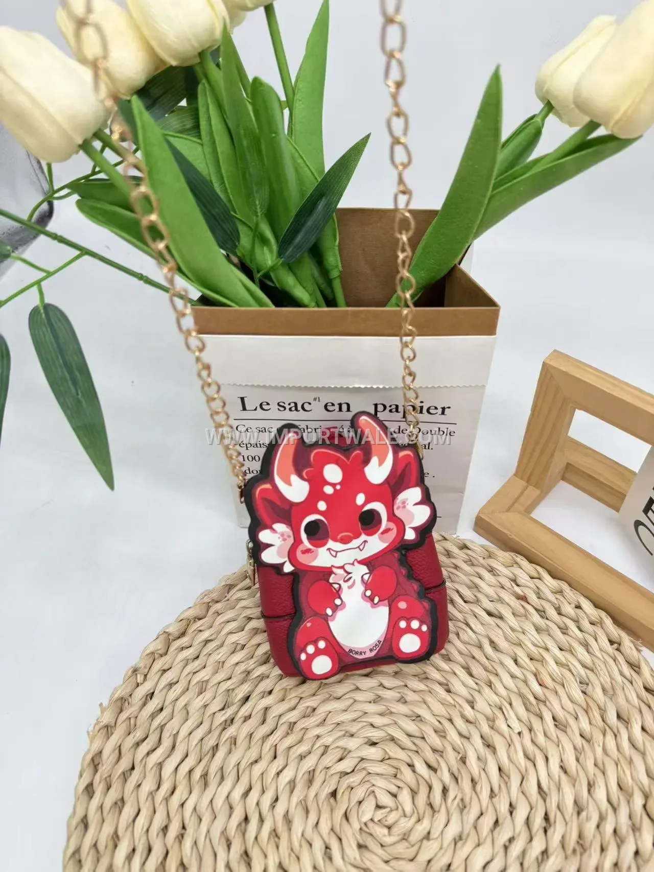 Miniature PU Leather Cartoon Chain Crossbody Pouch