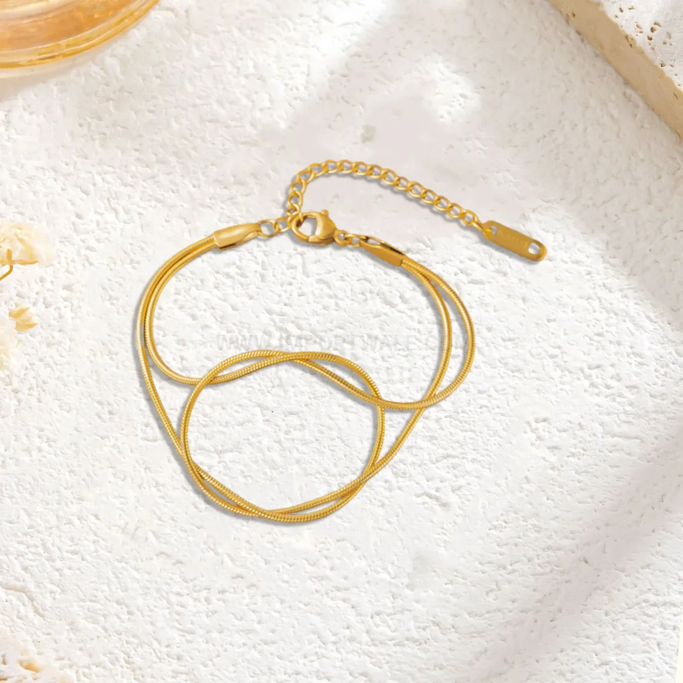 Two-Tone Stainless Steel Bangle Bracelet