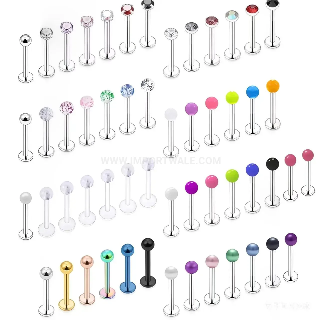 Modern Internally Threaded Ball Titanium Steel Labret Lip Piercing Stud