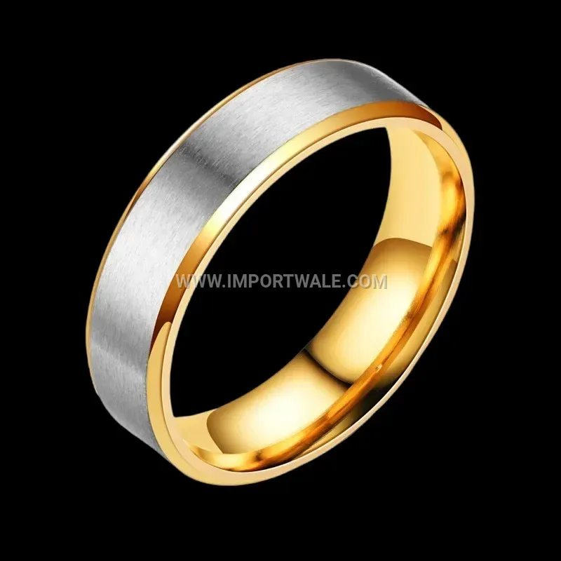 Two Tone Matte Beveled Stainless Steel Band