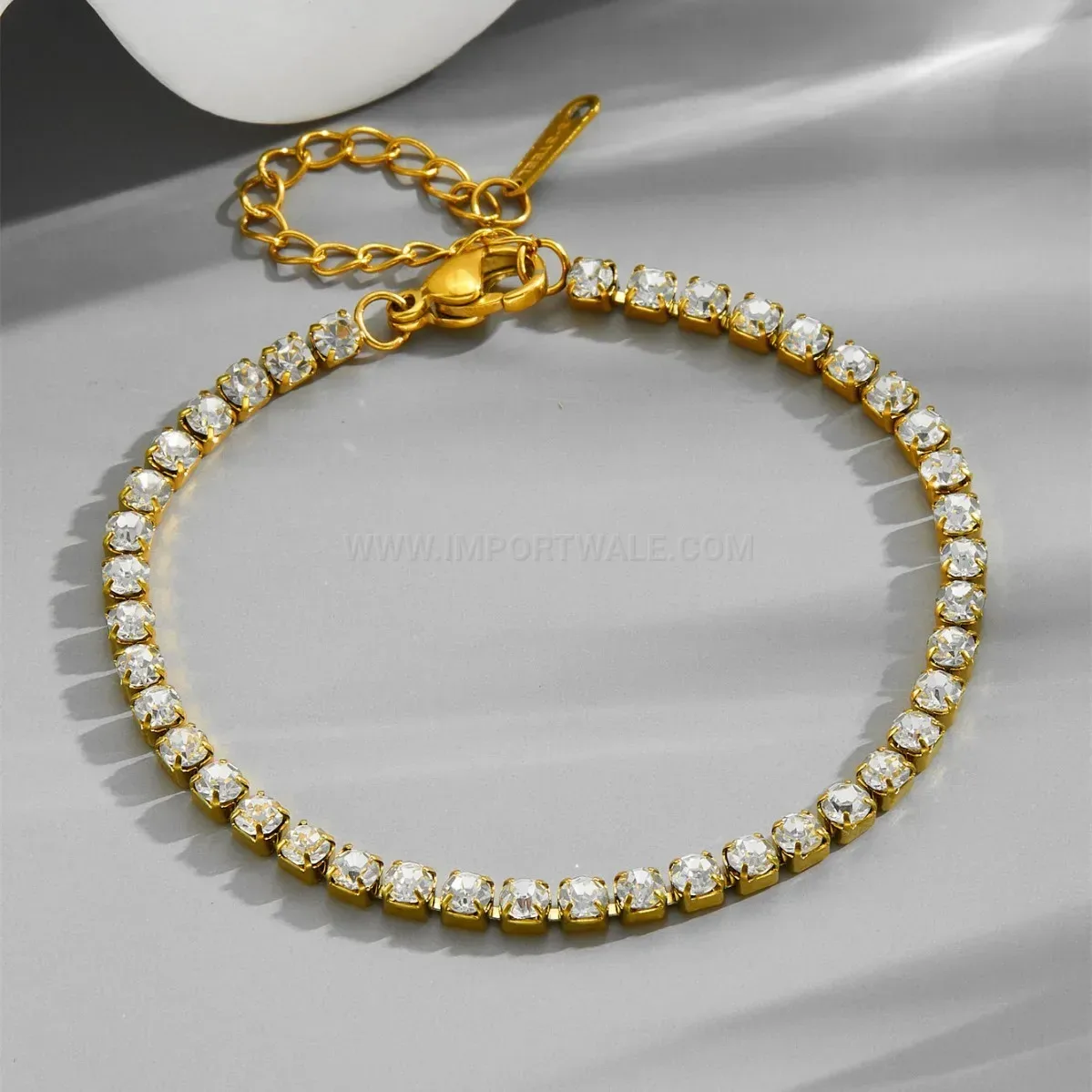Designer Multi-Row Zircon Pave Titanium Steel Bracelet