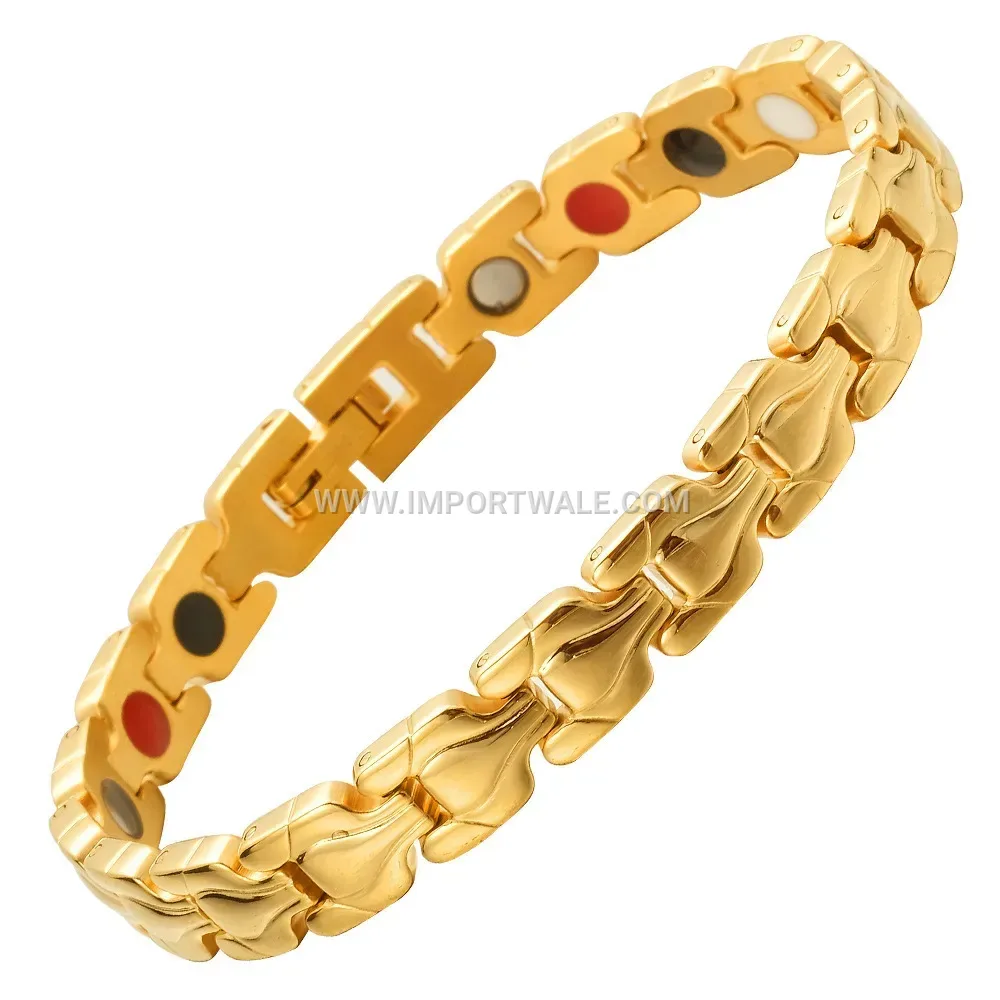 Plated Titanium Steel Four-in-One Magnetic Link Bracelet