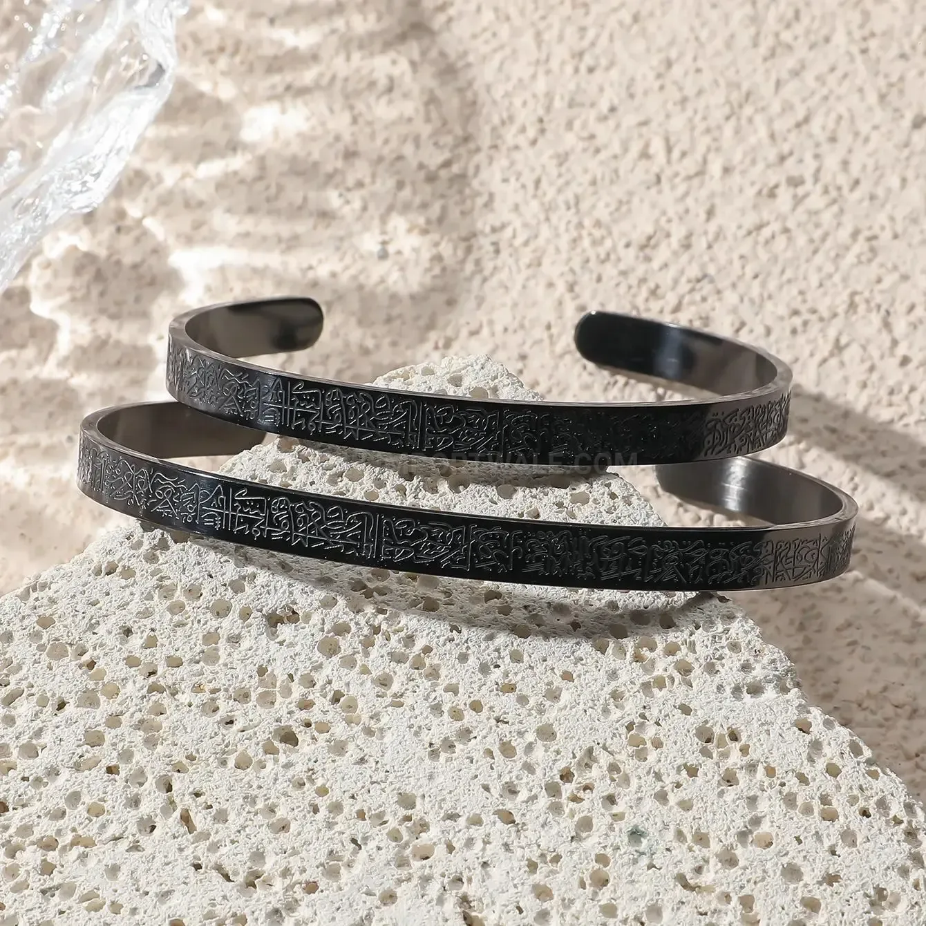 Stainless Steel Ayatul Kursi Engraved Cuff Bracelet