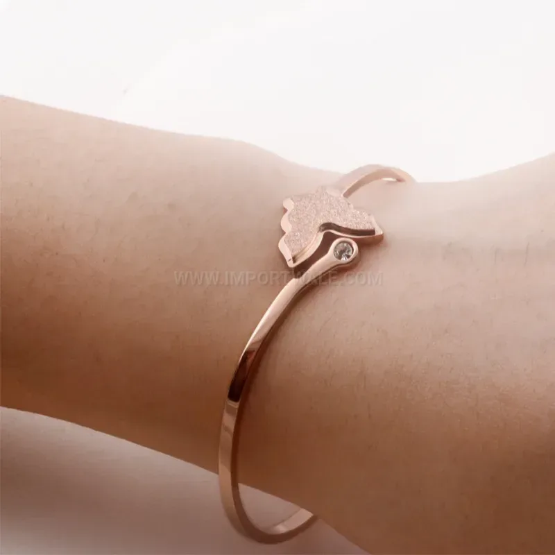 Chic Double-Layer Frosted Butterfly Stainless Steel Bangle