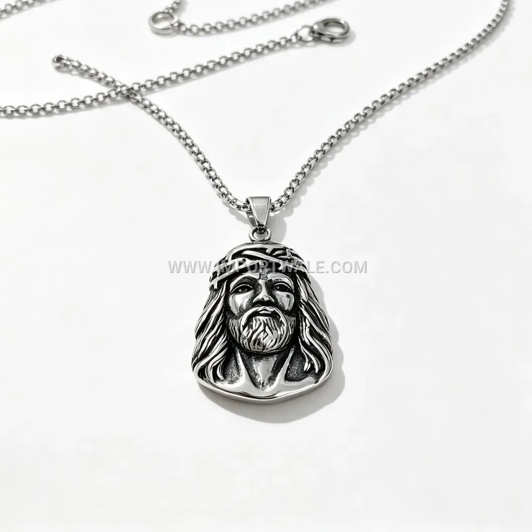 Minimalist Portrait Geometric Stainless Steel Pendant