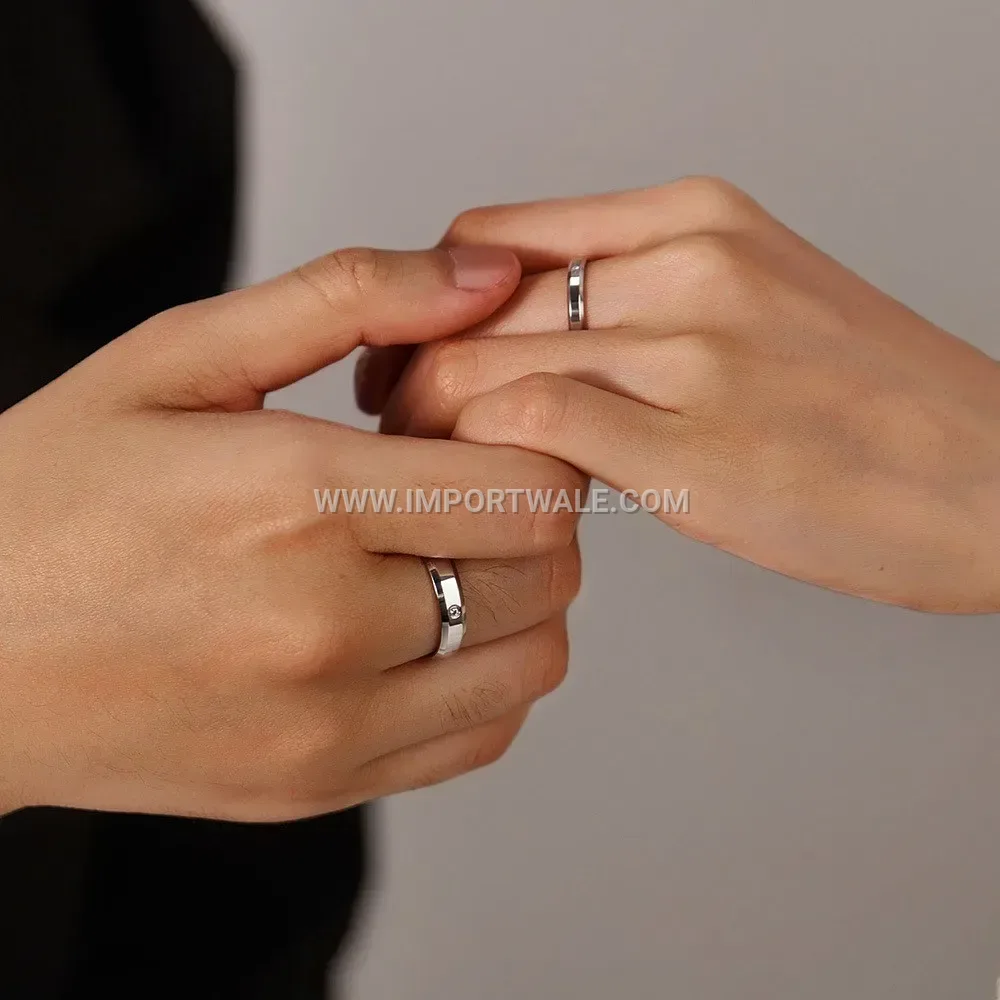 Gold Plated Stainless Steel Beveled Zircon Ring