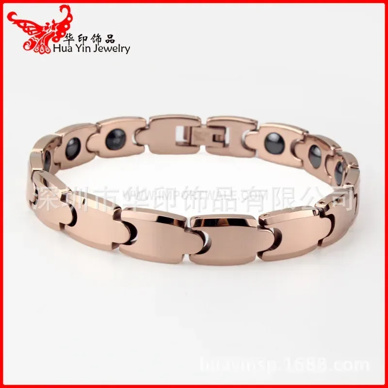 Geometric Metallic Bio Magnetic Link Bracelet