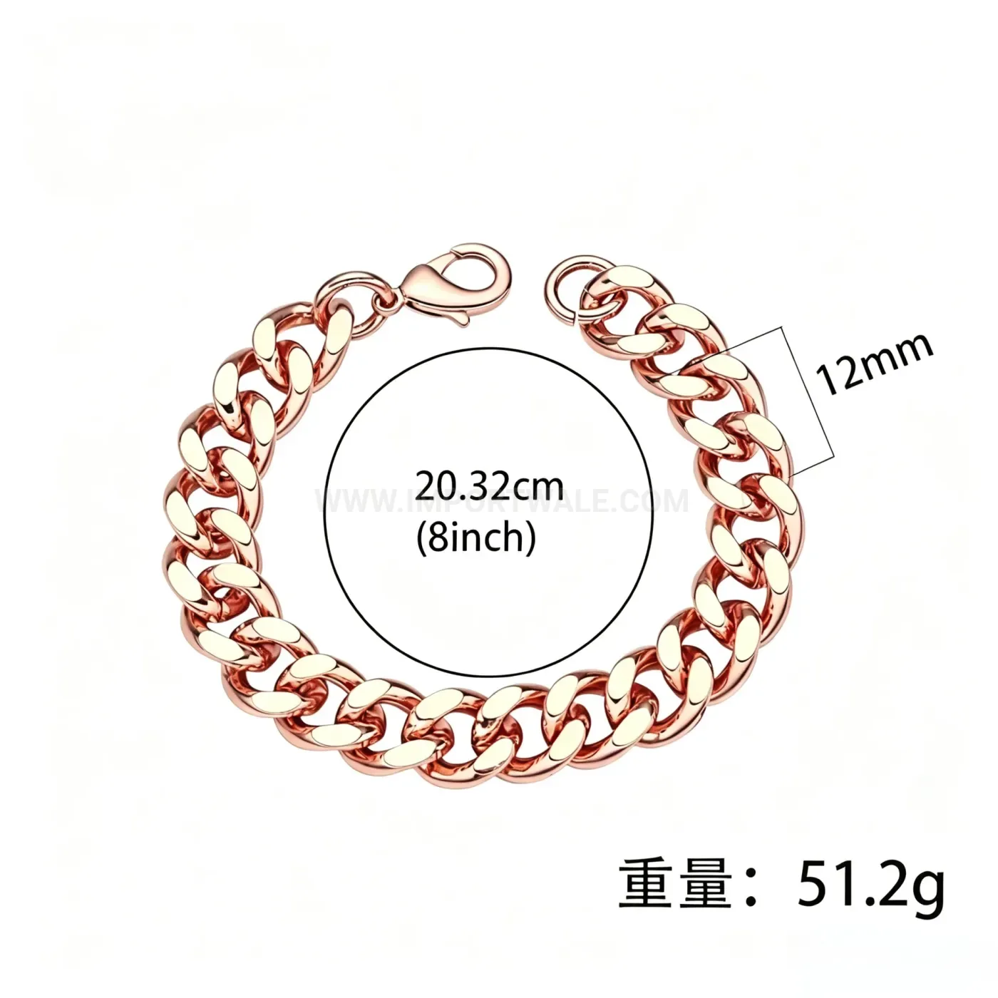 Classic Retro Red Copper Cuban Link Bio Magnetic Bracelet