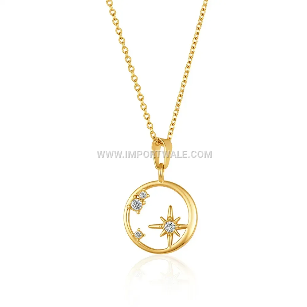 Women's 18K Gold Plated Zircon Stainless Steel Necklace