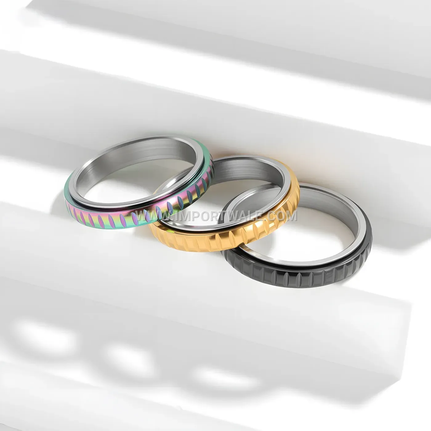 Rotatable Stainless Steel Spinner Band Ring