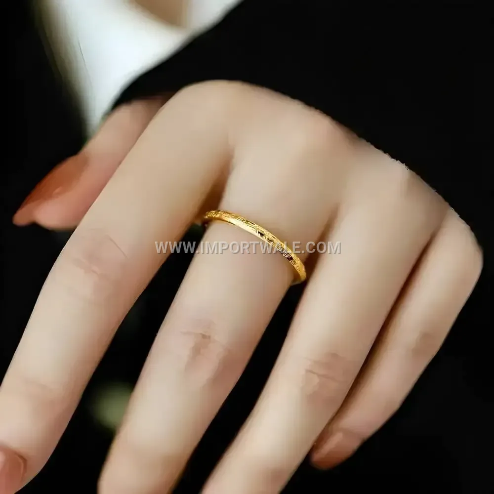 Engraved Blessing Symbol Stackable Stainless Steel Ring