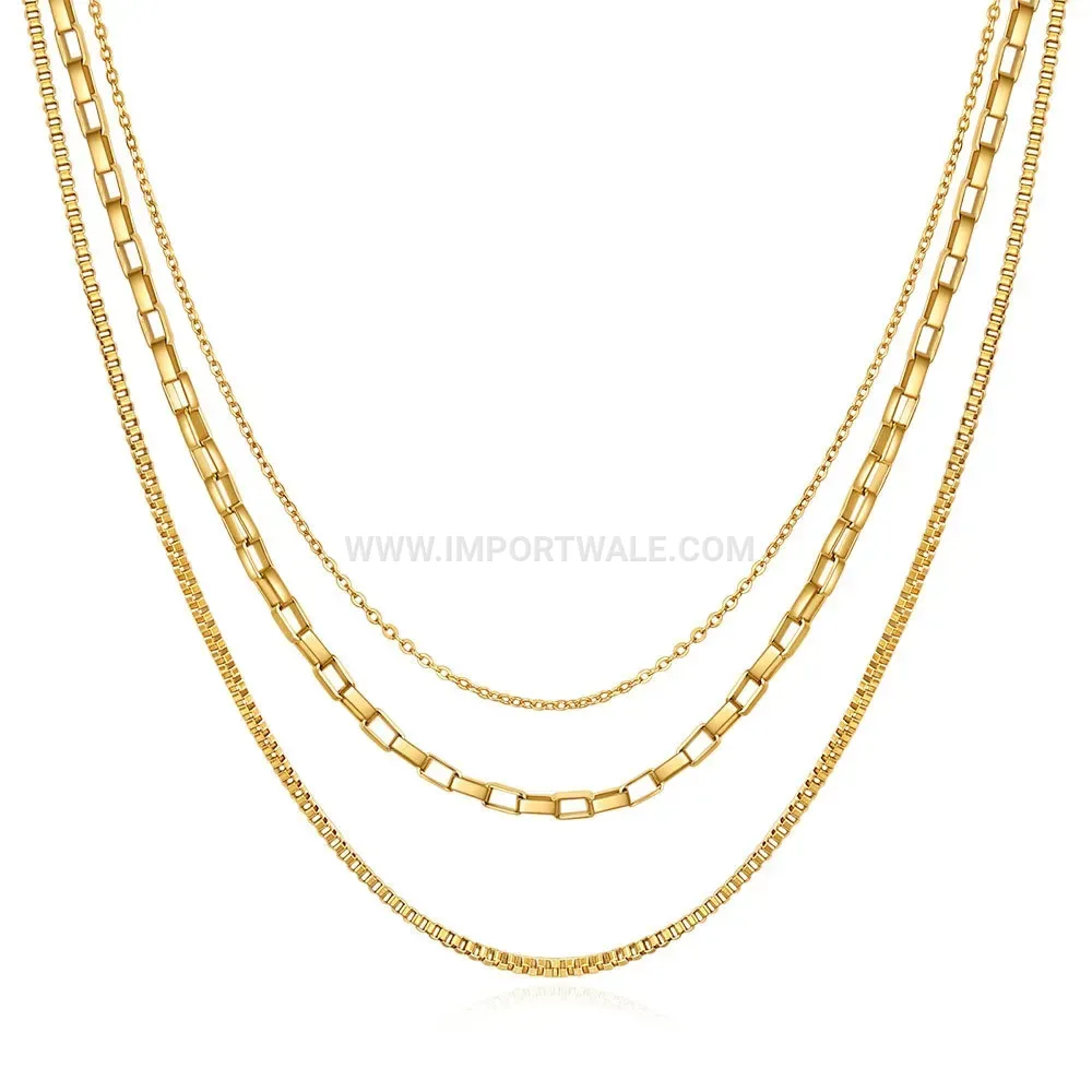 Layered Stainless Steel Alphabet Letter Pendant Necklace