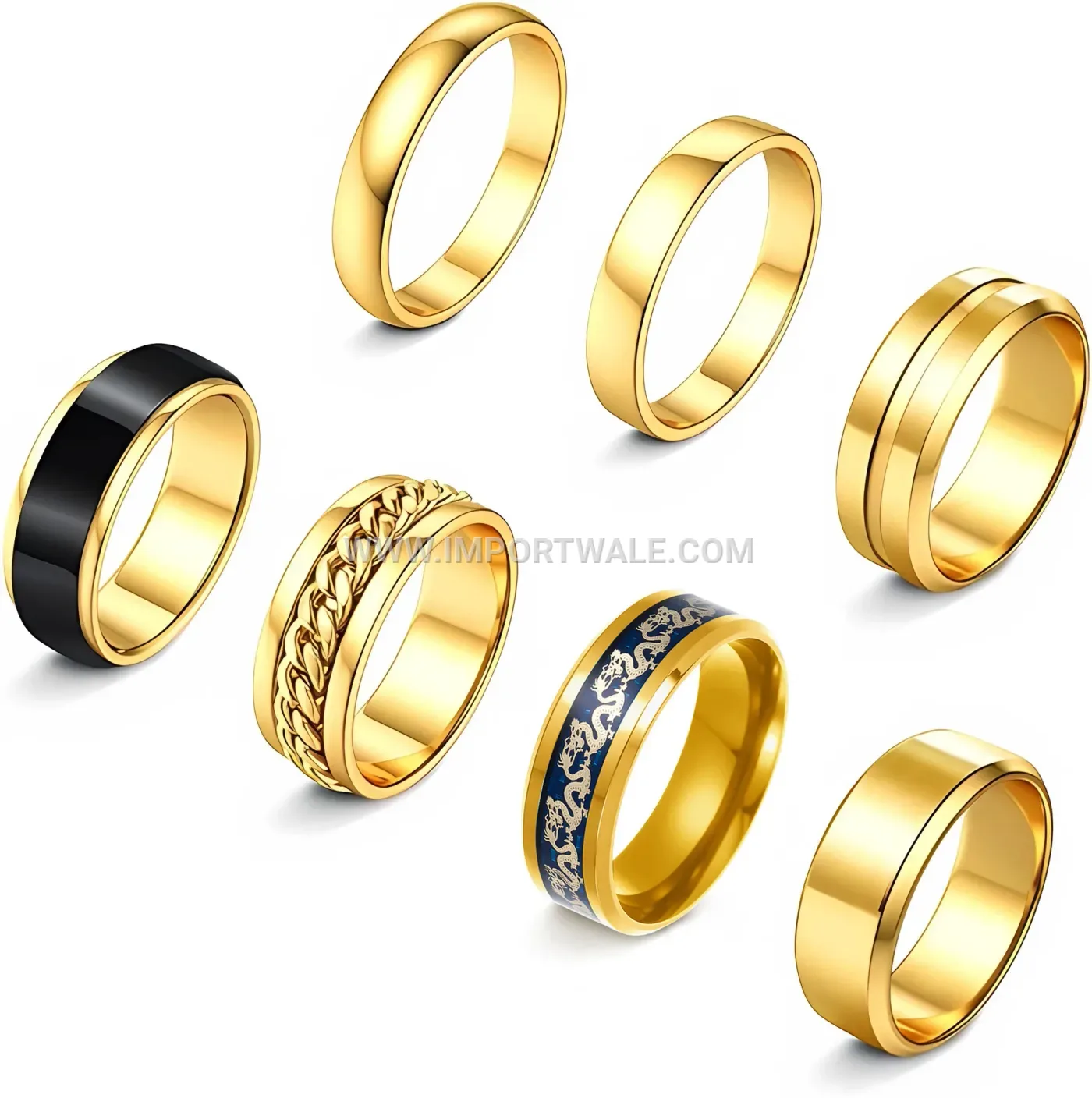 Slim Stainless Steel Three-Stone Band Ring