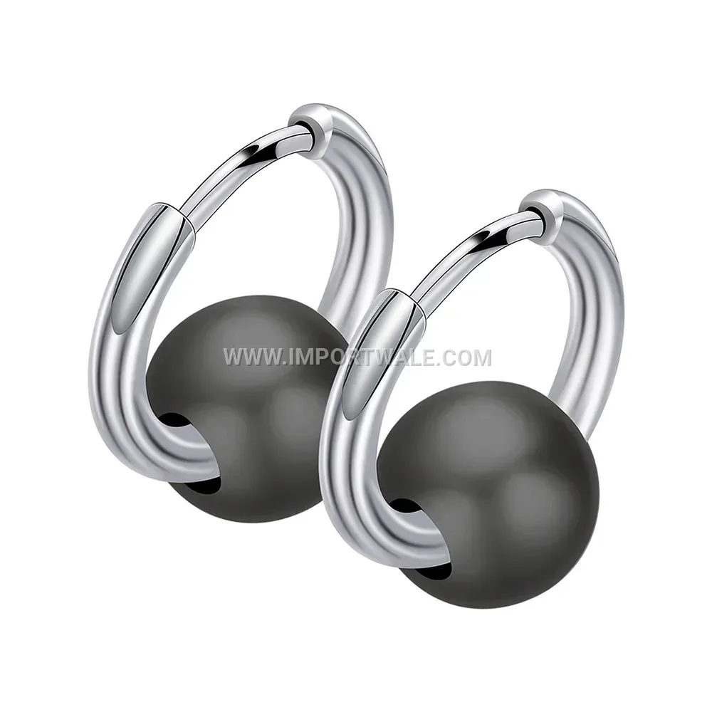 Hollow Arch Ceramic Stainless Steel Huggie Hoop Earrings