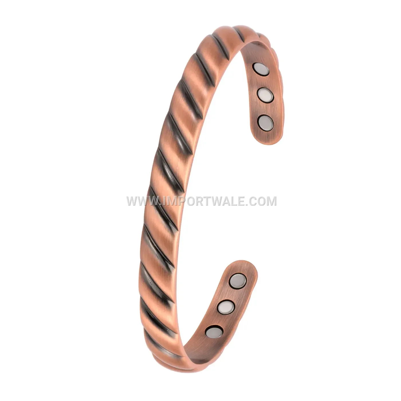 Minimalist Twisted Pure Red Copper Magnetic Bangle Bracelet