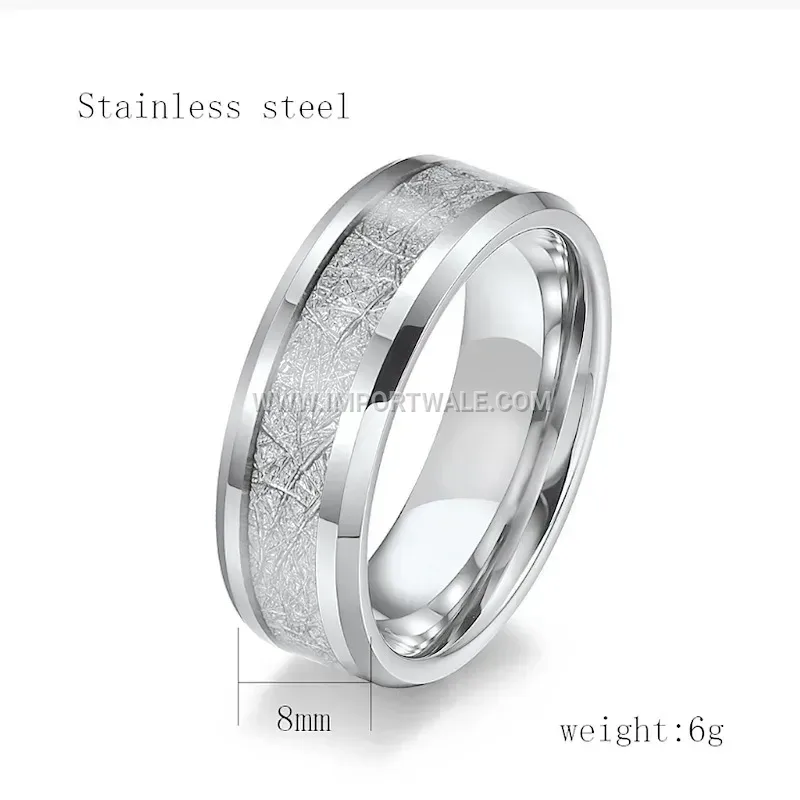 Textured Silk Pattern Stainless Steel Band Ring