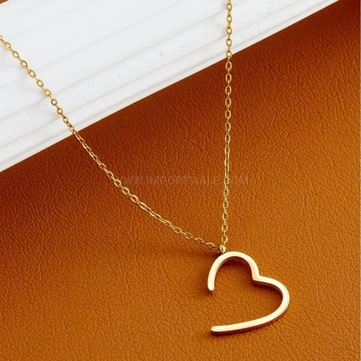 Premium Minimalist Stainless Steel Hollow Geometric Heart Pendant Necklace