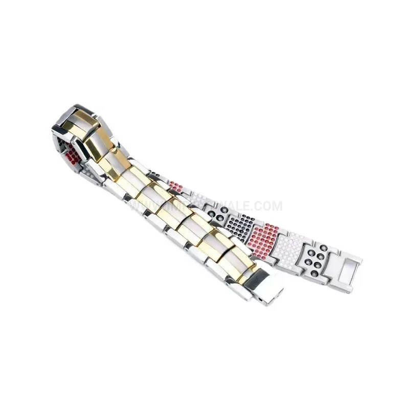 Elegant Wide Pure Titanium Magnetic Bio Bracelet