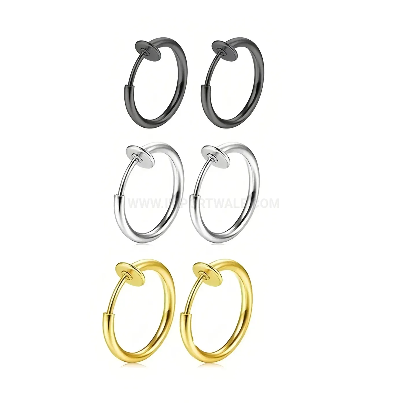 Trendy Stainless Steel Minimalist Geometric Hoop Piercing Earrings