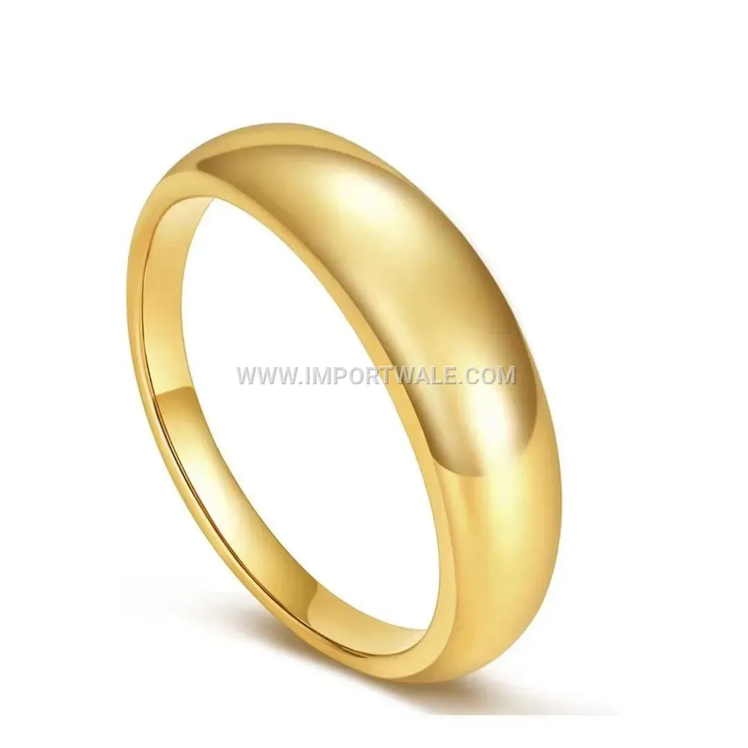 Minimalist Gold Plated Curved Stainless Steel Band Ring