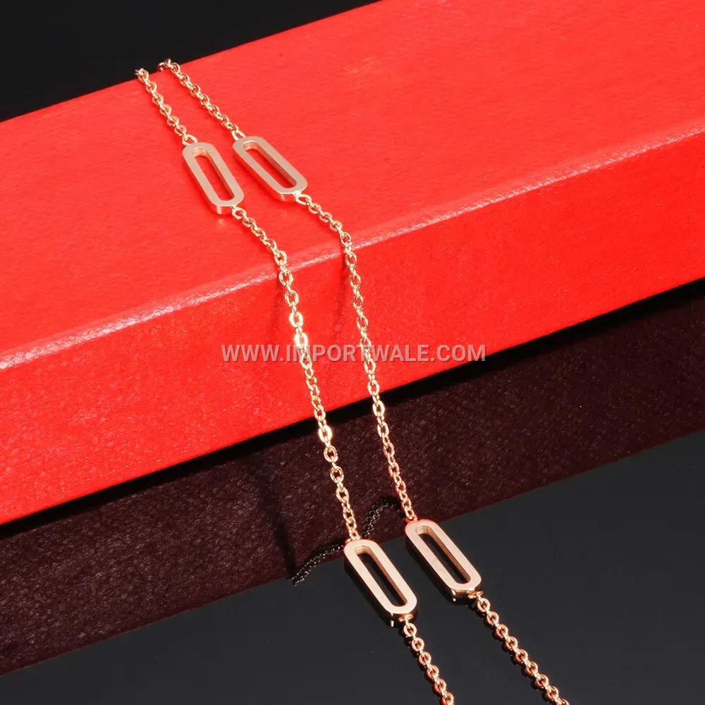 Rose Gold Roman Numeral Mother of Pearl Double Sided Necklace