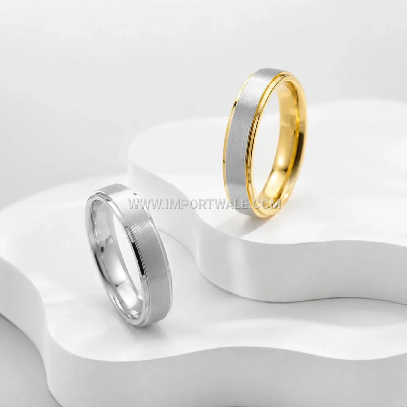Black Stainless Steel Engraved Crown Couple Band Ring