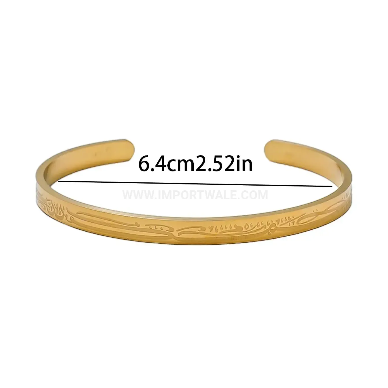 Stainless Steel Arabic Calligraphy Open Cuff Bangle Bracelet