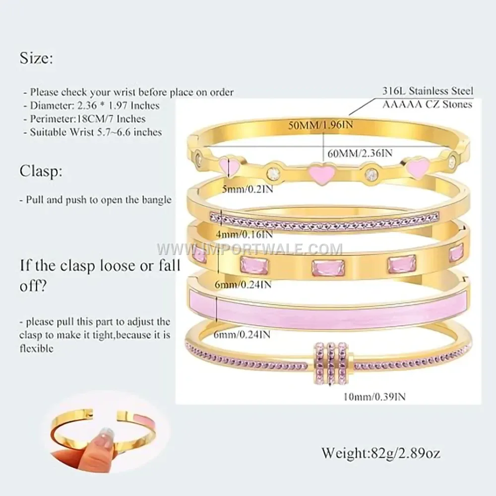 Heart Drip Oil Zircon Titanium Steel Bracelet Set