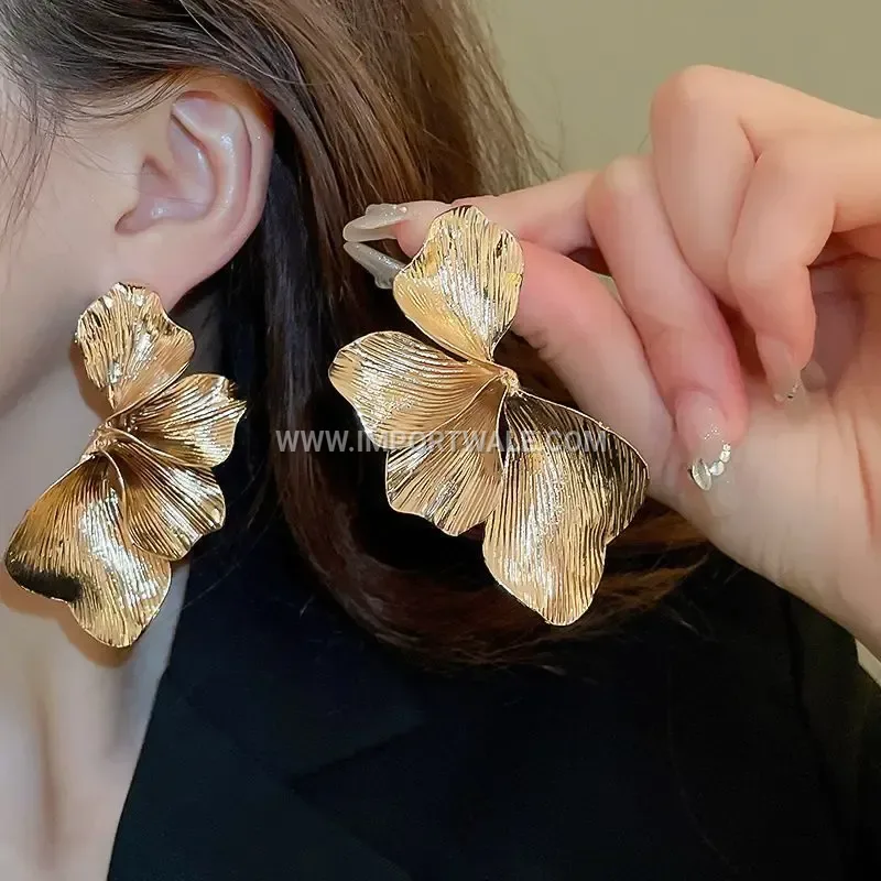 18K Gold Plated Geometric Titanium Steel Stud Earrings